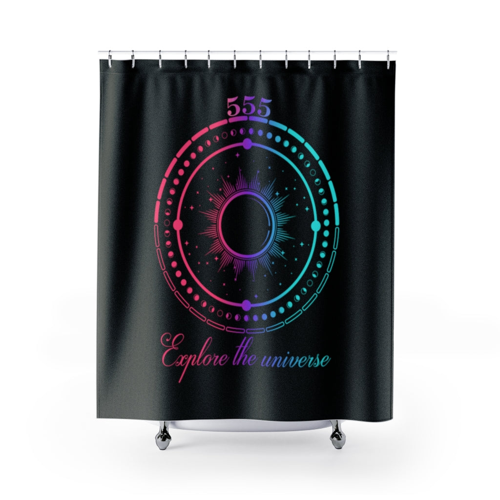 Yoga Spiritual Meditation Shower Curtains - Change 555 Angel Number Printify