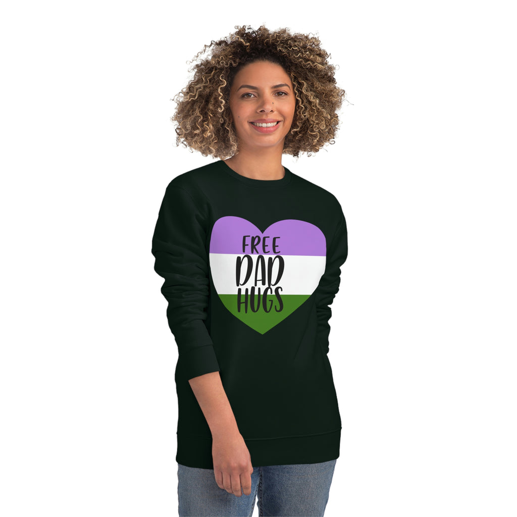 Genderqueer Pride Flag Sweatshirt Unisex Size - Free Dad Hugs Printify