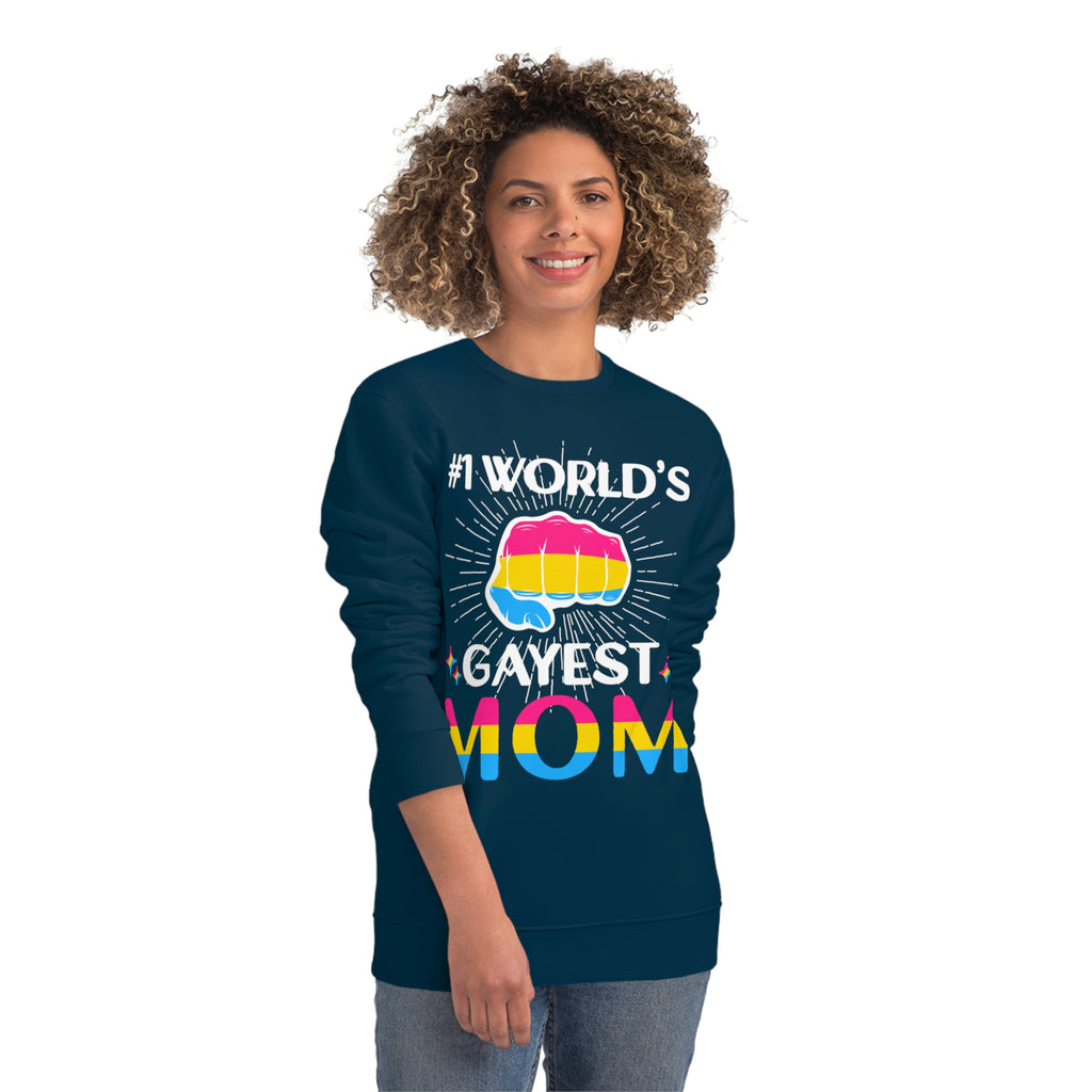 Pansexual Pride Flag Sweatshirt Unisex Size - #1 World's Gayest Mom Printify