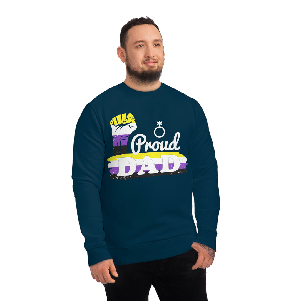 Non Binary Pride Flag Sweatshirt Unisex Size - Proud Dad Printify