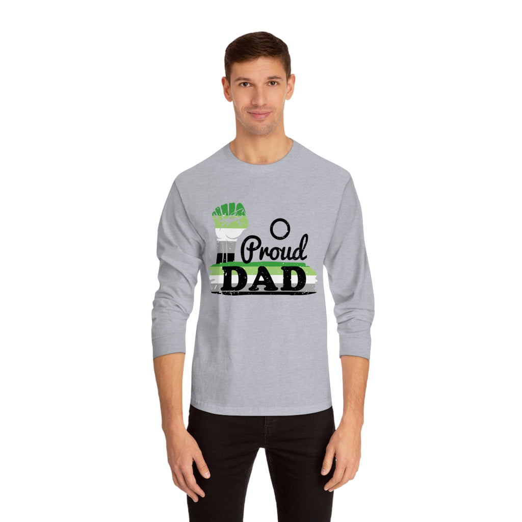 Aromantic Pride Flag Unisex Classic Long Sleeve Shirt - Proud Dad Printify