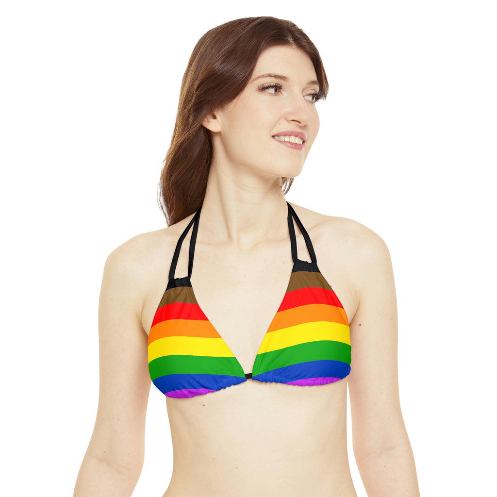 Philadelphia Pride Flag Strappy Triangle Bikini Top SHAVA CO