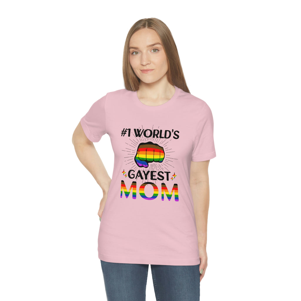 Philadelphia Pride Flag Mother's Day Unisex Short Sleeve Tee - #1 World's Gayest Mom SHAVA CO