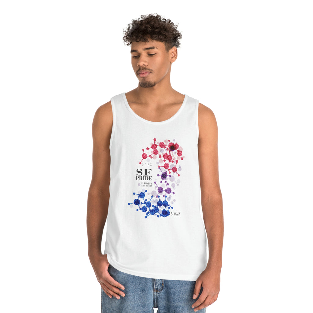 Bisexual Flag San Francisco Pride Heavy Cotton Tank Top Unisex Size - My Rainbow Is In My DNA Printify