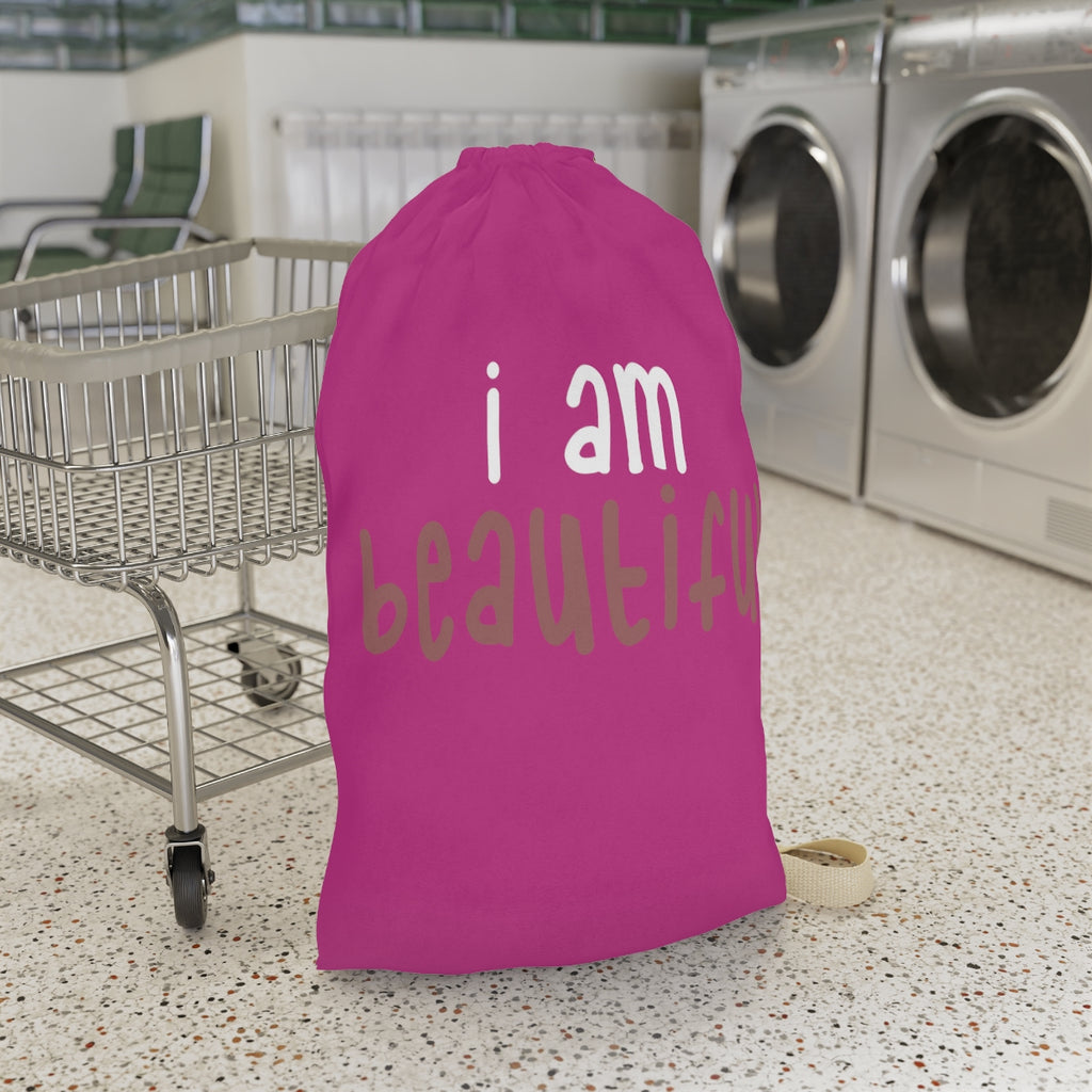 Affirmation Feminist pro choice Laundry Bag -  I am BEAUTIFUL Printify
