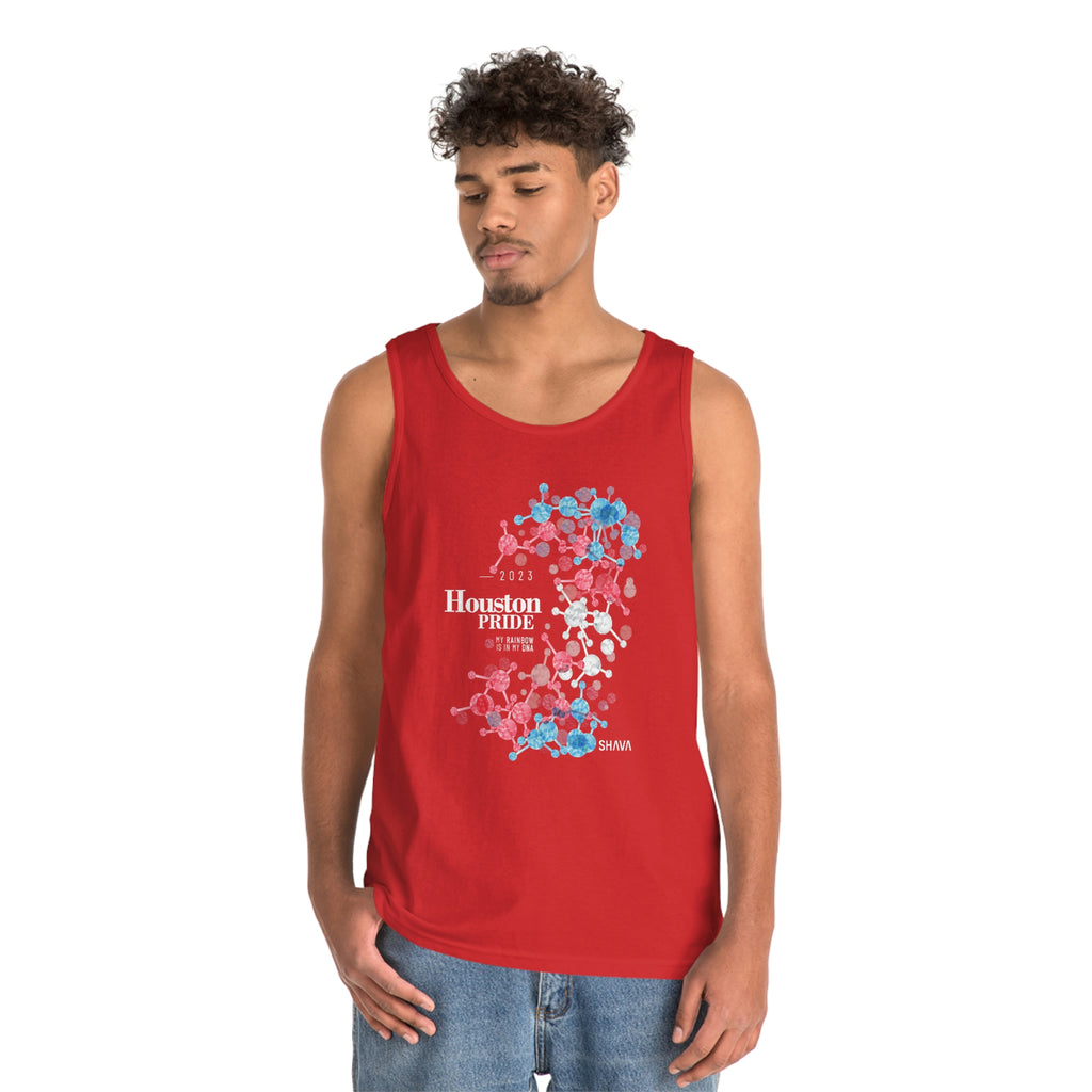 Transgender Flag Houston Pride Heavy Cotton Tank Top Unisex Size - My Rainbow Is In My DNA SHAVA