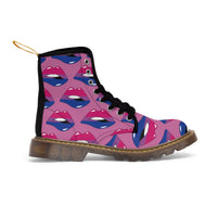 Thumbnail for Bisexual Flag Kisses LGBTQ Pink Canvas Boots Unisex Size Printify