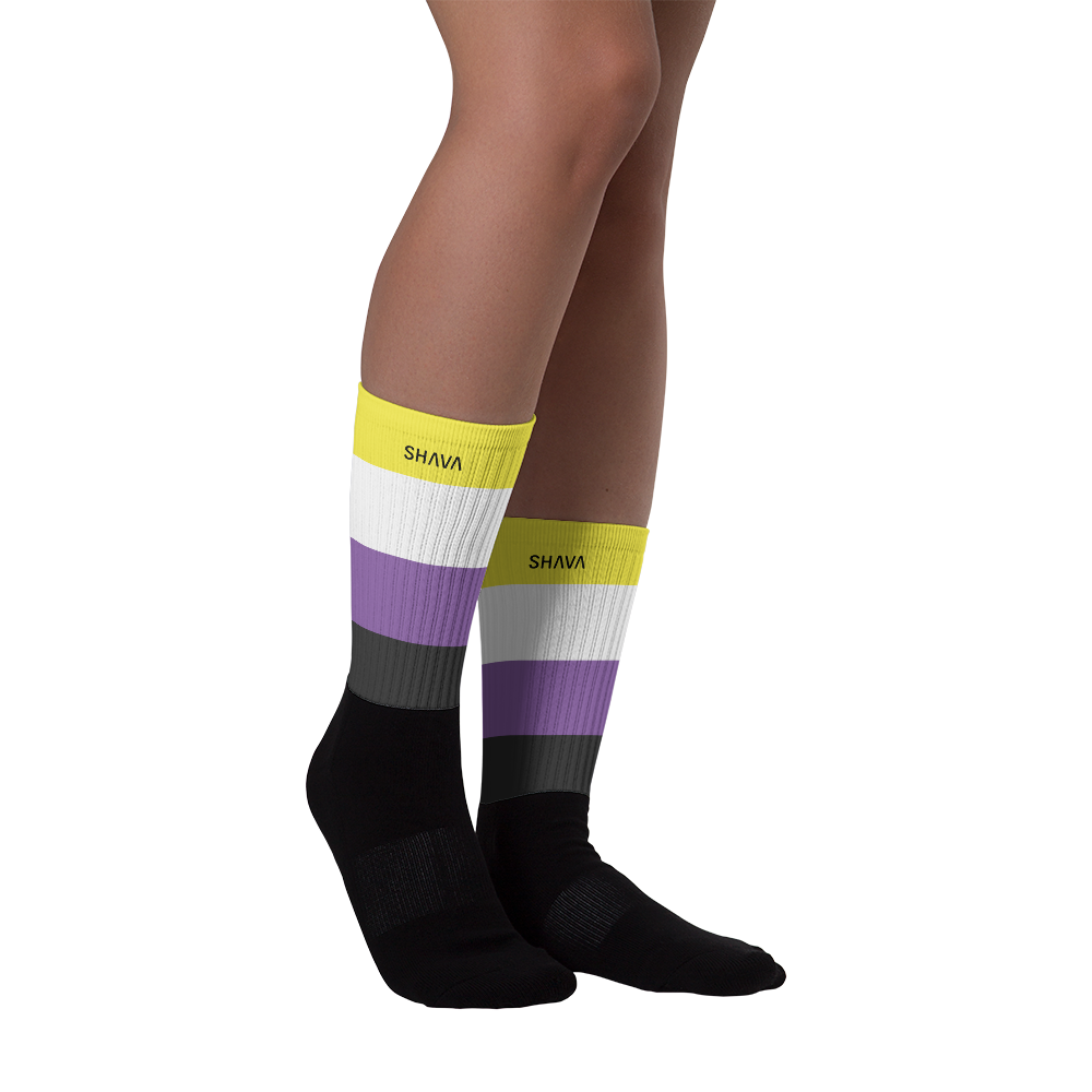 LGBTQ Sublimation Socks/ Celebrating Non Binary Flag SHAVA