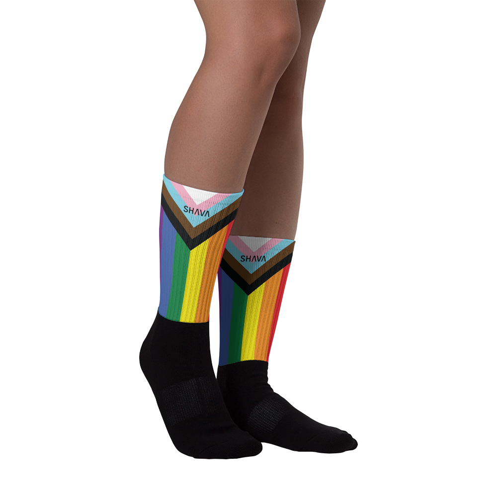 LGBTQ  Sublimation socks/ Celebrating Progress Flag SHAVA