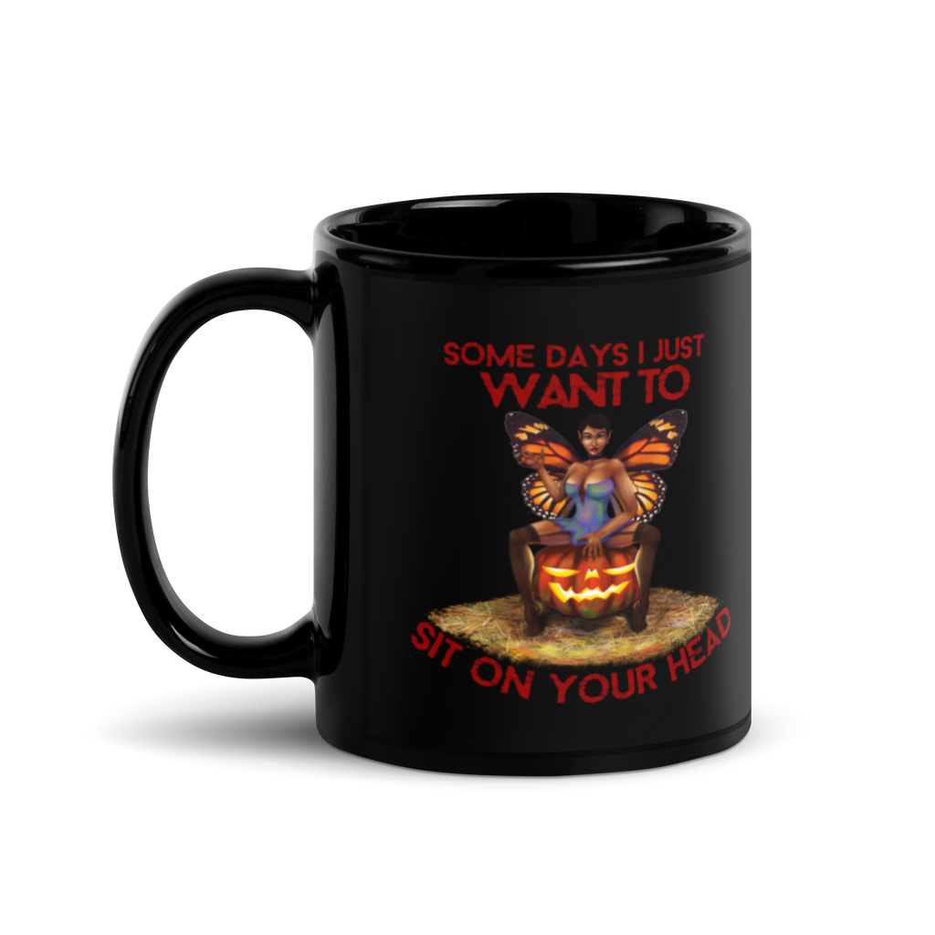 Halloween/Black Glossy Mug/Sit On Your Head SHAVA