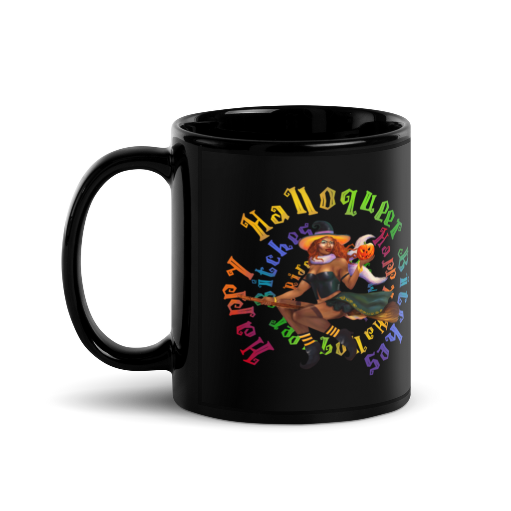 Transgender Halloween Black Glossy Mug-Trans Pride LGBT Halloween/Happy HalloQueer Bitches SHAVA