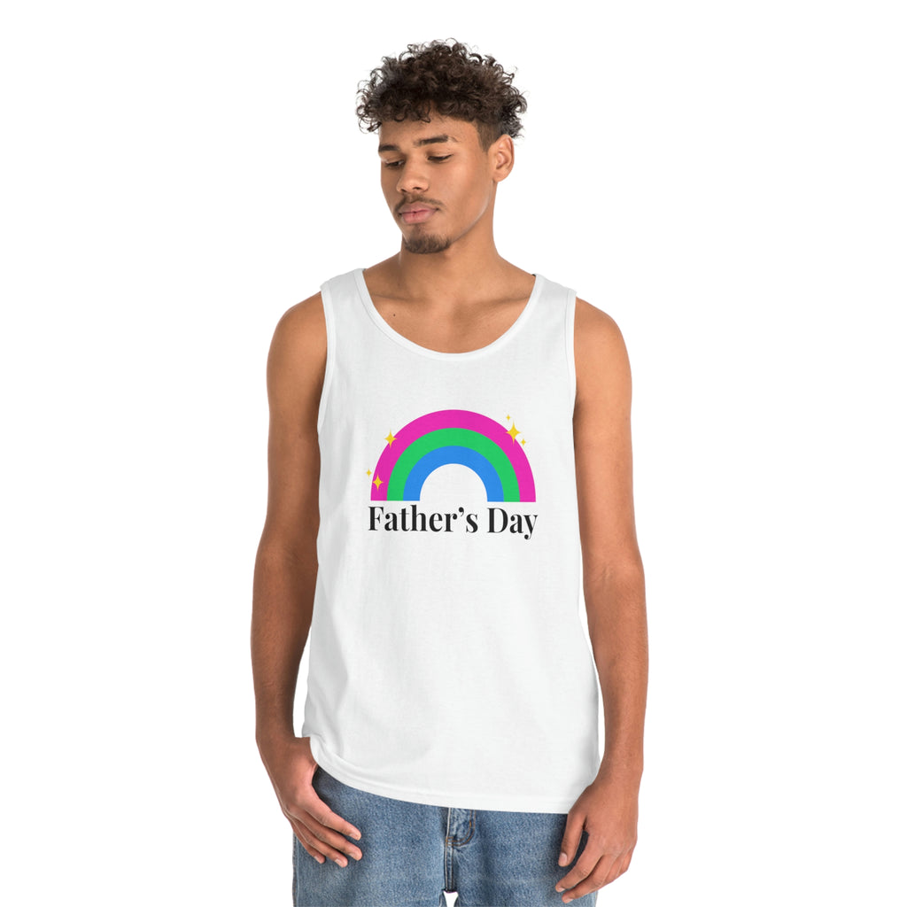 Polysexual Pride Flag Heavy Cotton Tank Top Unisex Size - Father's Day Printify