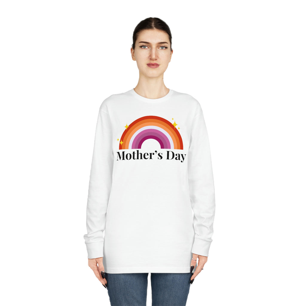 Lesbian Flag Long Sleeve Crewneck Tee - Mothers Day Printify