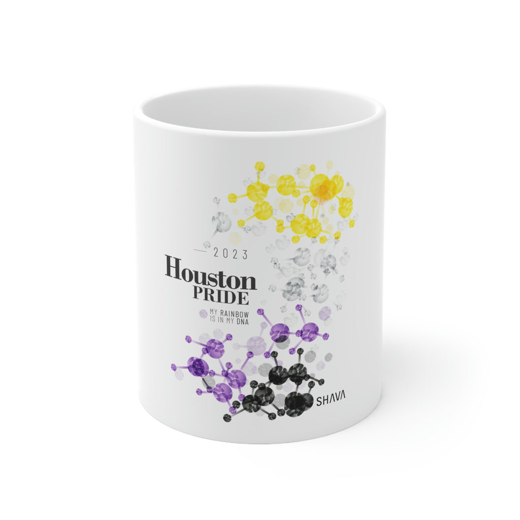 Nonbinary Flag Ceramic Mug Houston Pride - Rainbow Is In My DNA SHAVA CO