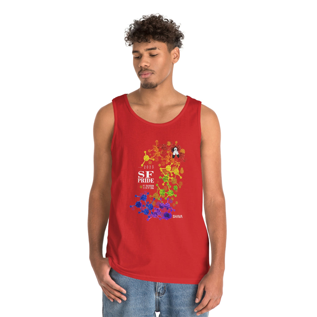 Two Spirit Flag San Francisco Pride Heavy Cotton Tank Top Unisex Size - My Rainbow Is In My DNA Printify