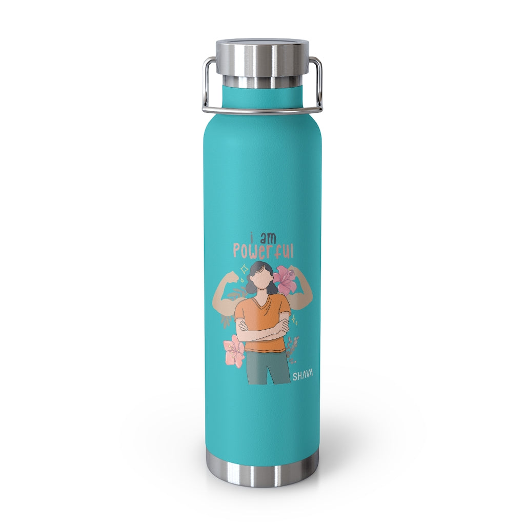 Affirmation Feminist pro choice Copper Vacuum insulated bottle 22oz - I am Powerful Printify