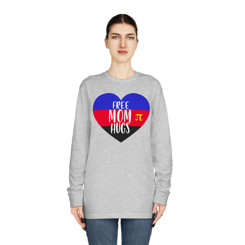 Polyamory Flag Long Sleeve Crewneck Tee - Free Mom Hugs Printify