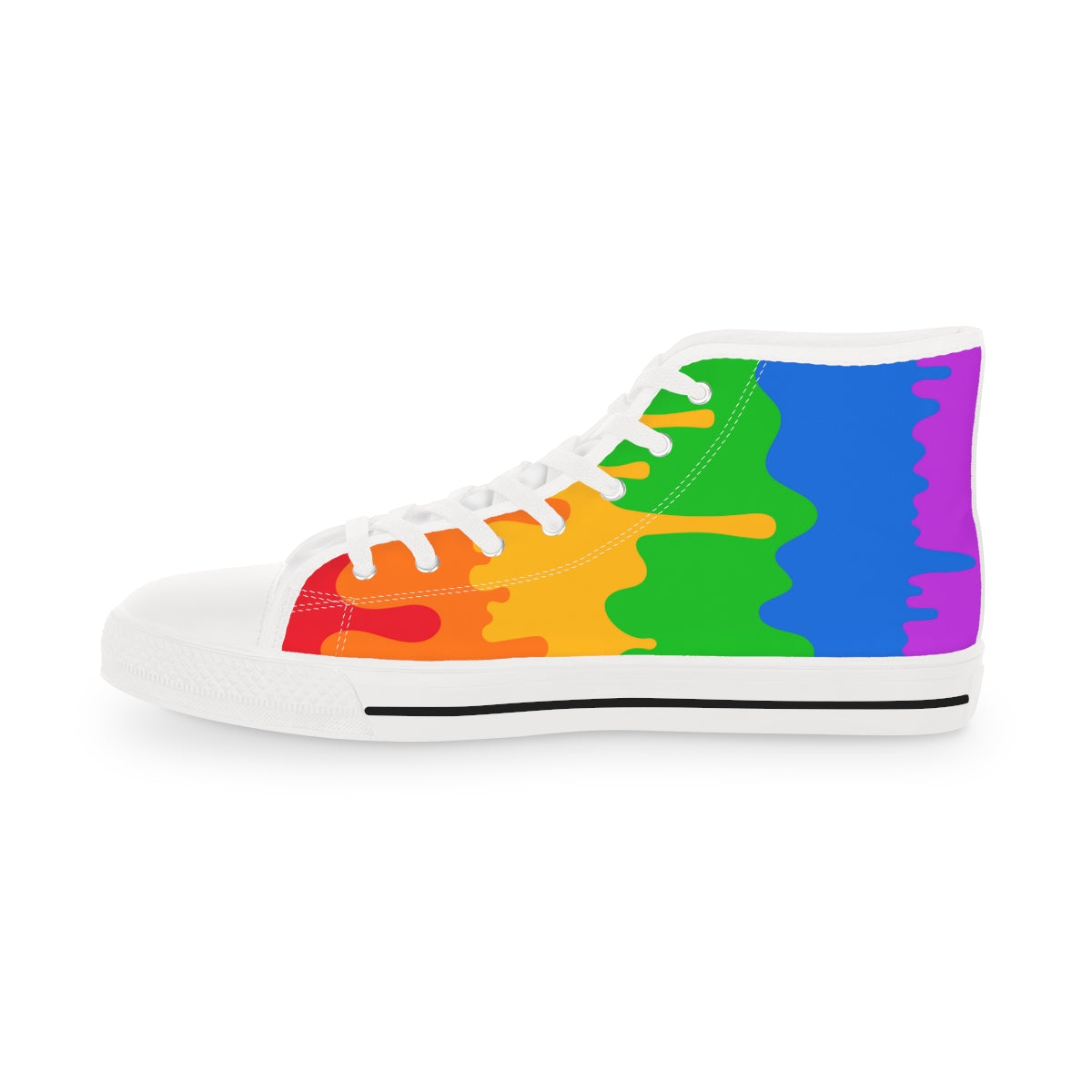 Pride Drip Rainbow Flag LGBTQ High Top Sneakers Unisex Size Printify