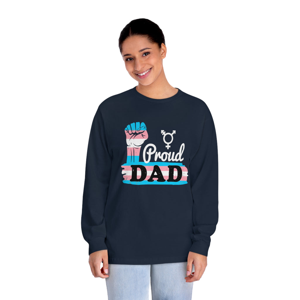 Transgender Pride Flag Unisex Classic Long Sleeve Shirt - Proud Dad Printify