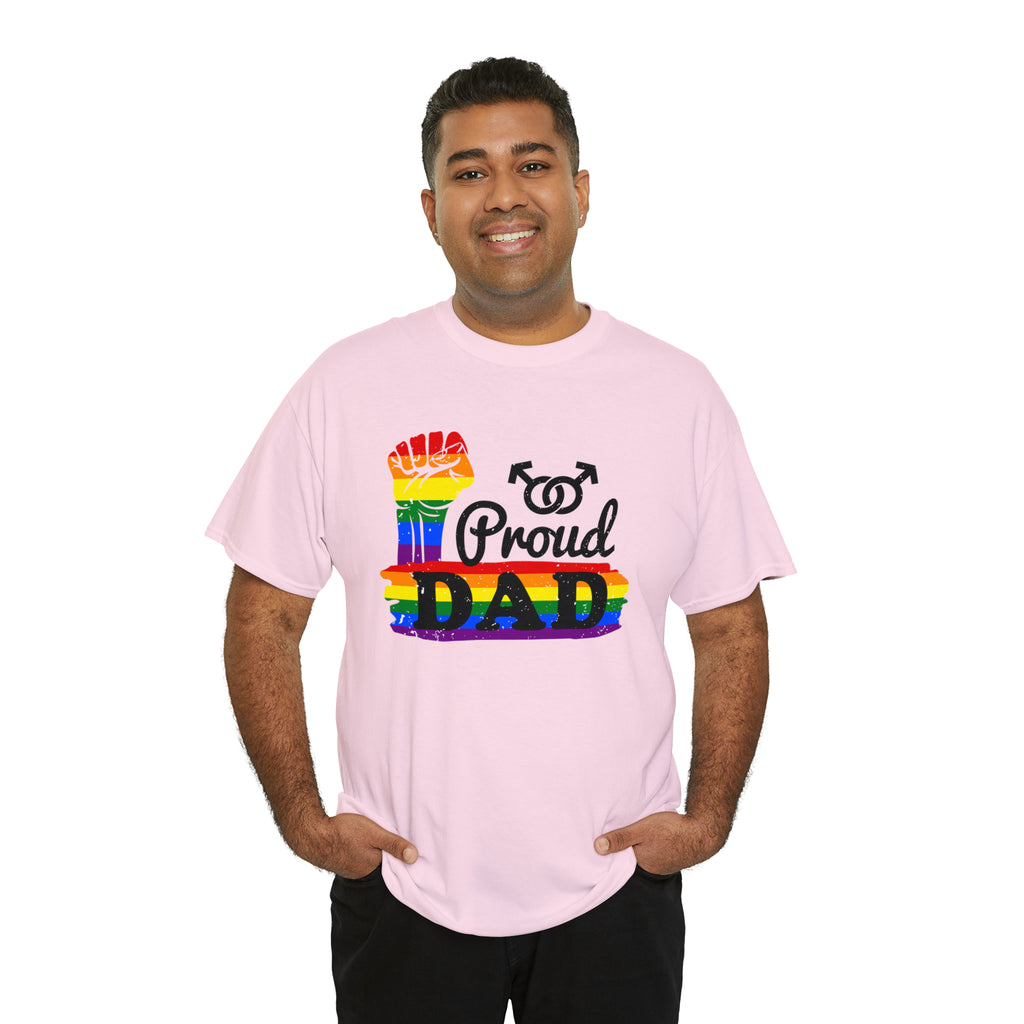 SHAVA CO Rainbow Flag, Unisex Heavy Cotton Tee - Proud Dad Printify