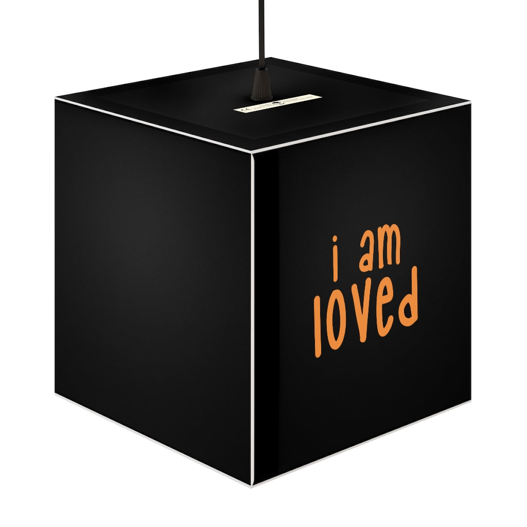 Affirmation Feminist pro choice Light Cube Lamp -  I am loved orange Printify