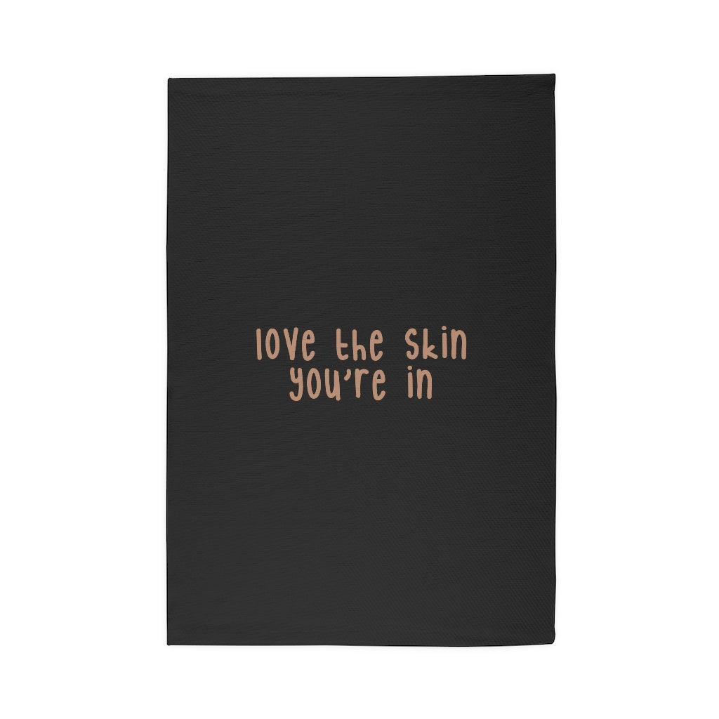 Affirmation Feminist pro choice Dobby Rug - Love the skin i_m in brown Printify