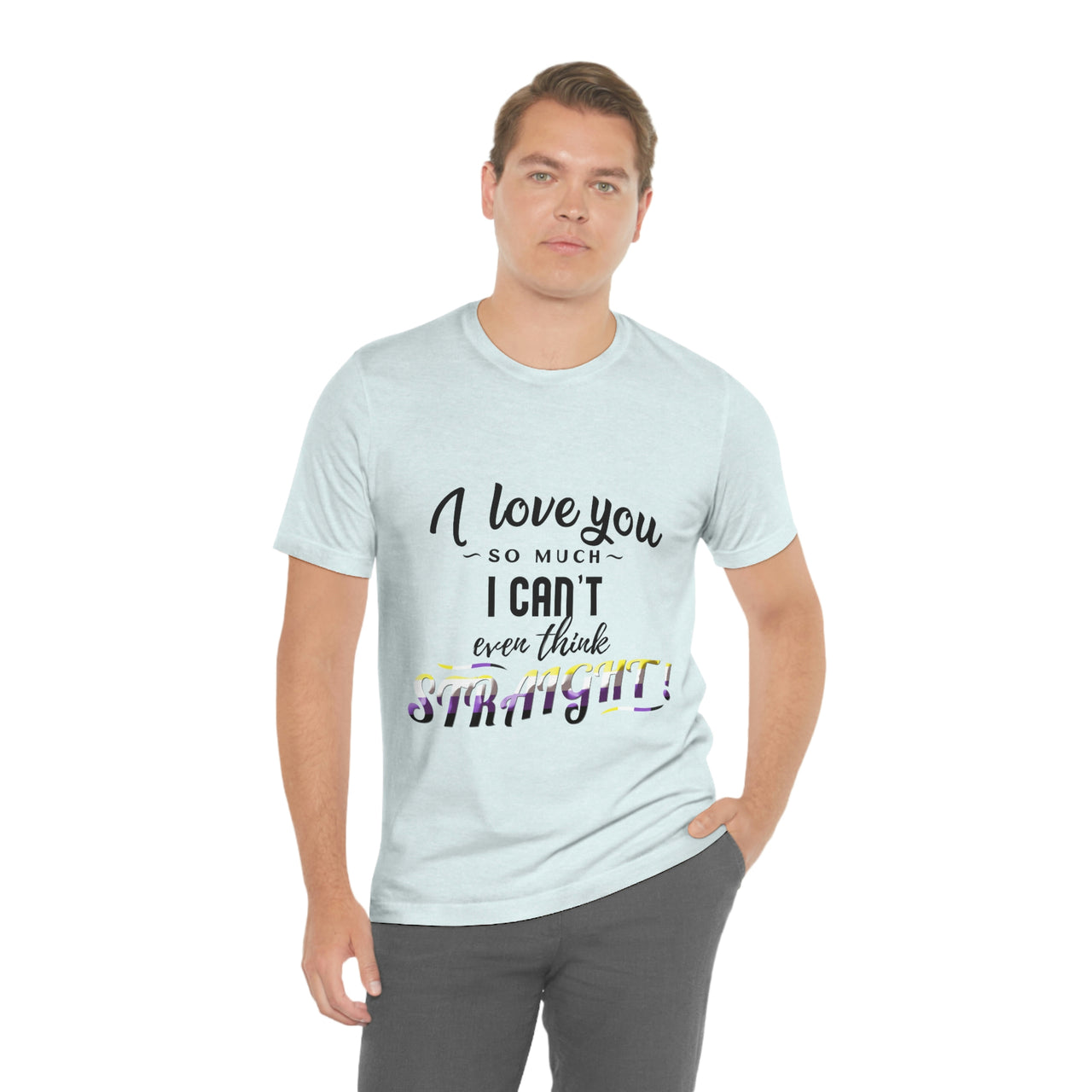 Non Binary Flag LGBTQ Affirmation T-shirt Unisex Size - I Can't Even Think Straight Printify