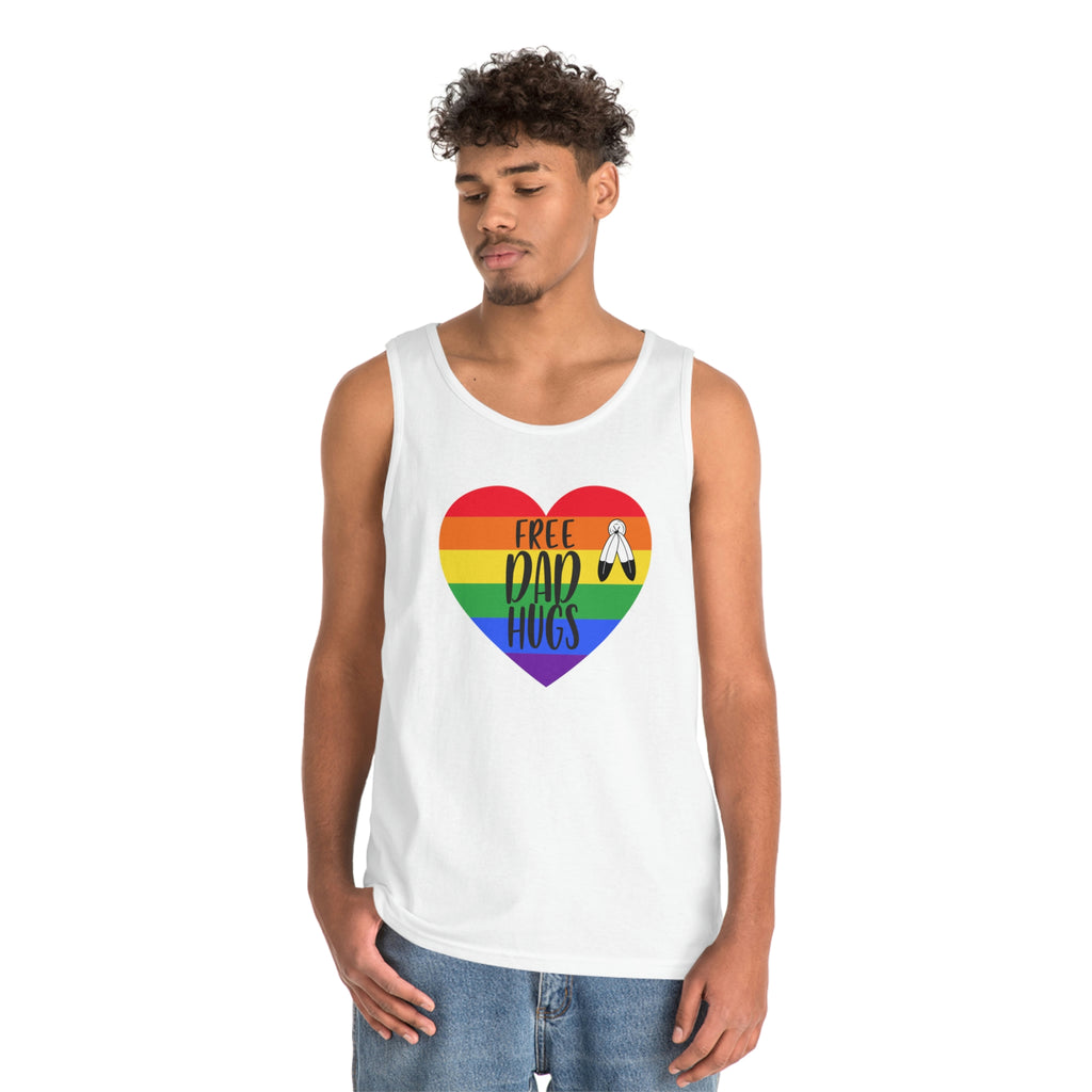 Two Spirit Pride Flag Heavy Cotton Tank Top Unisex Size - Free Dad Hugs Printify