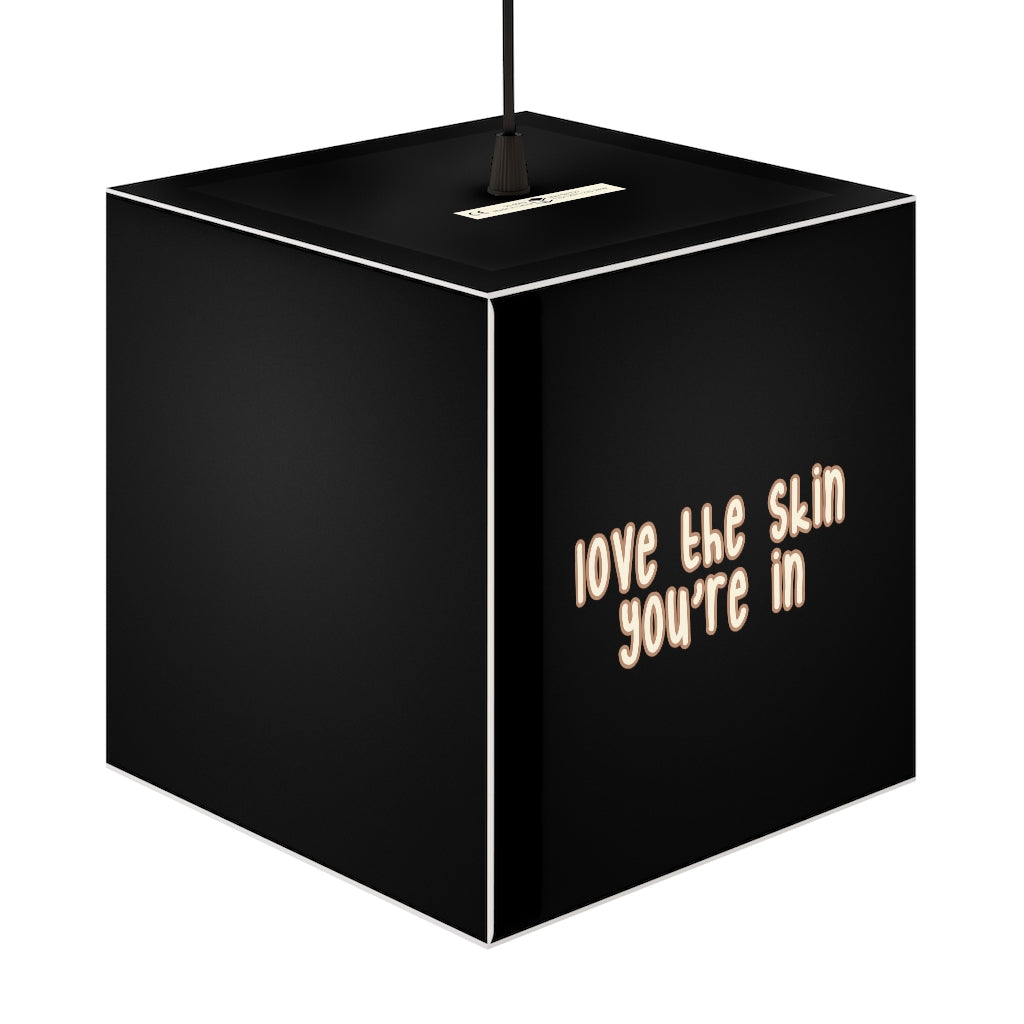 Affirmation Feminist pro choice Light Cube Lamp - Love the skin i_m in with effects Printify