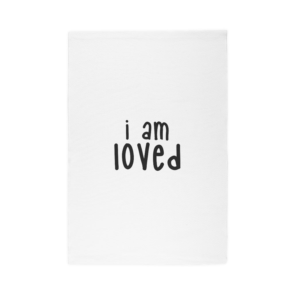 Affirmation Feminist pro choice Dobby Rug - I am loved black Printify