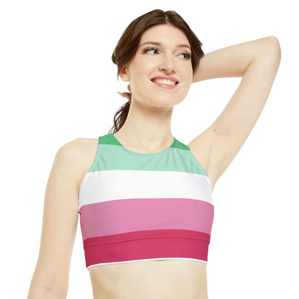 Abrosexual Flag High Neck Crop Bikini Top SHAVA CO