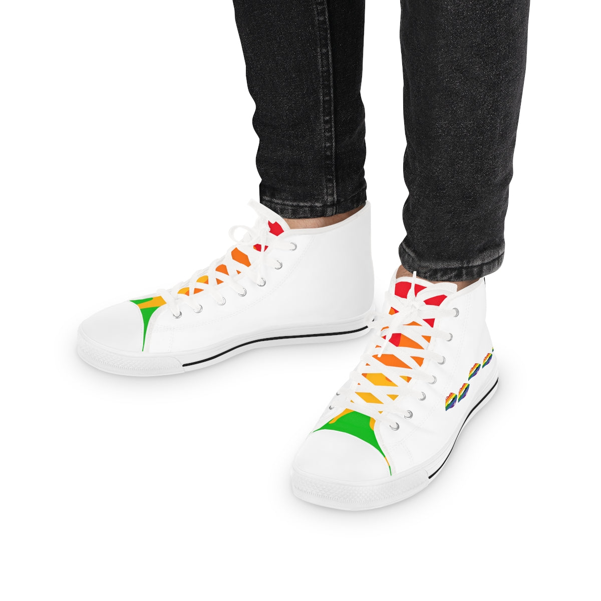Pride Flag Kisses LGBTQ High Top Sneakers Unisex Size Printify
