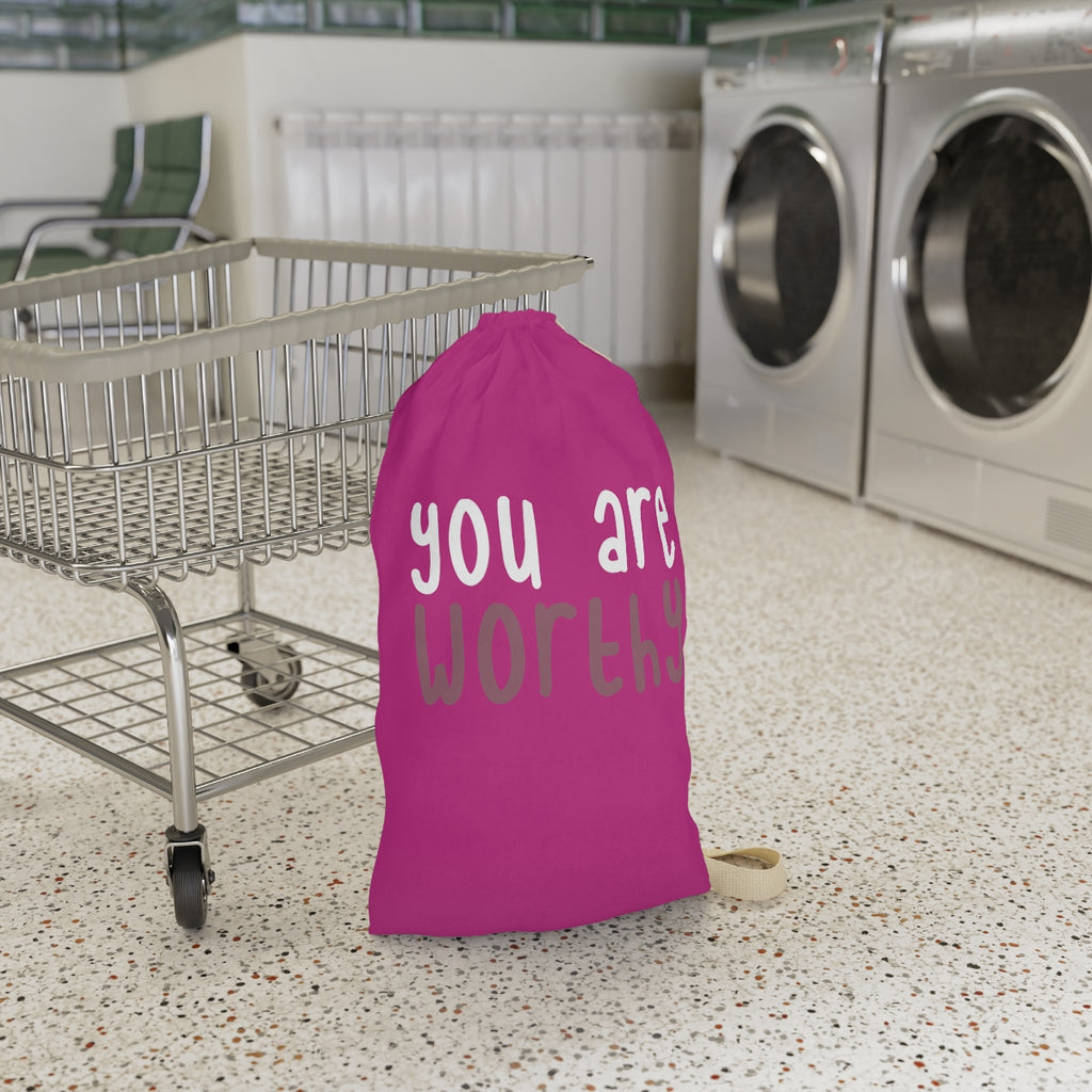 Affirmation Feminist pro choice Laundry Bag -  You are WORTHY Printify