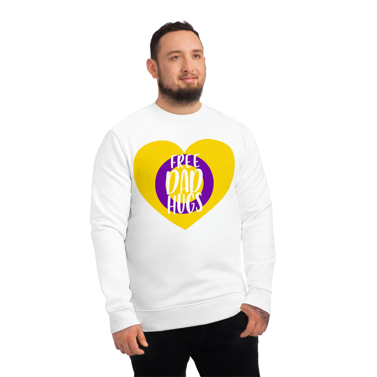 Intersexual Pride Flag Sweatshirt Unisex Size - Free Dad Hugs Printify