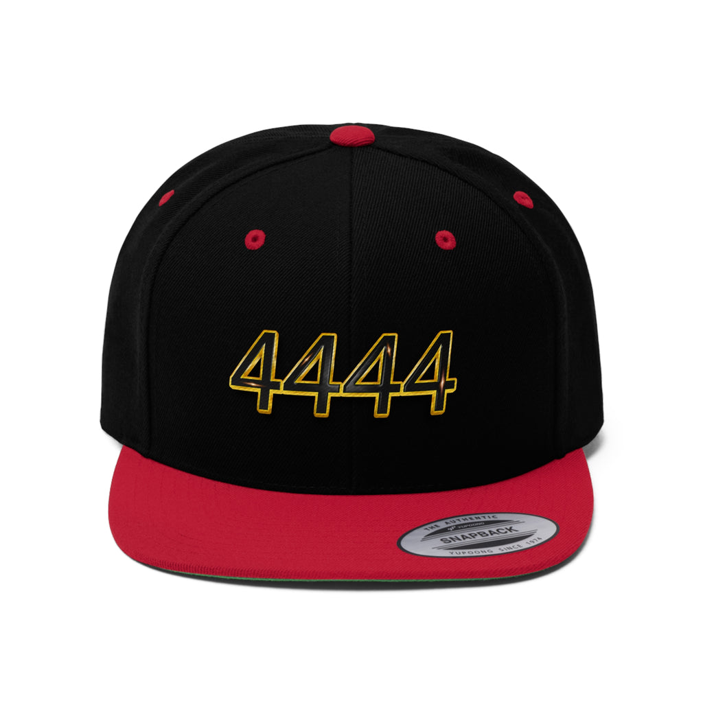 Angel Number 4444 Unisex Flat Bill Hat Printify