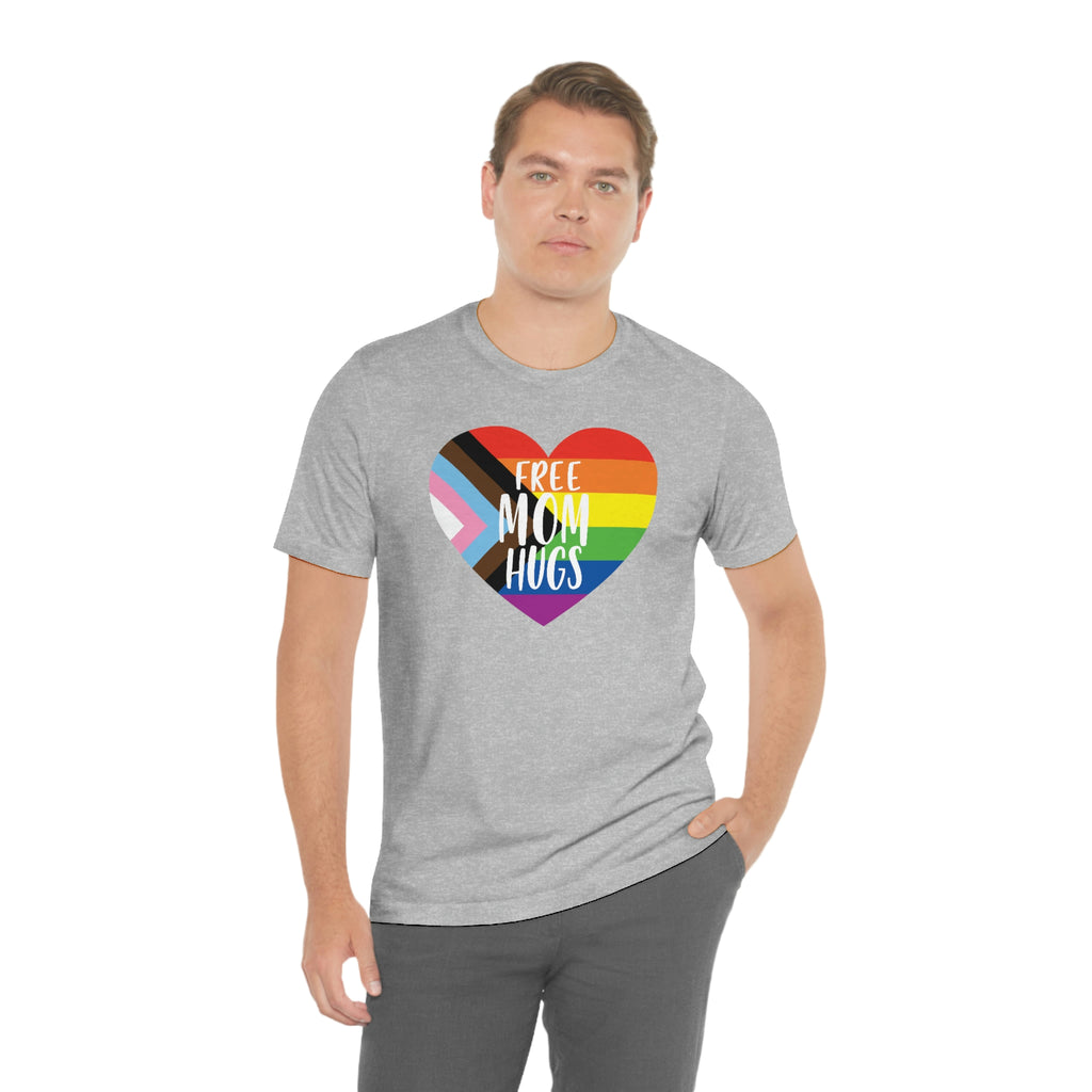 Progress Pride Flag Mother's Day Unisex Short Sleeve Tee - Free Mom Hugs SHAVA CO