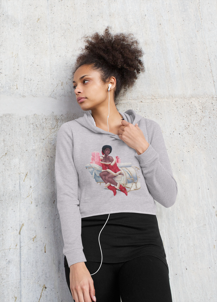 Christmas Women’s Cropped Hooded Sweatshirt Printify
