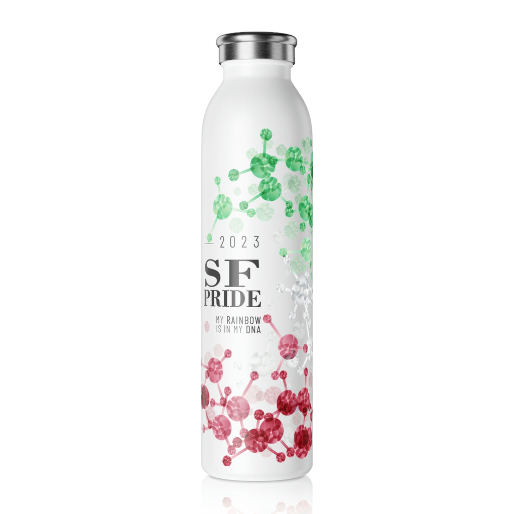 Abrosexual Flag Slim Water Bottle San Francisco Pride - My Rainbow is In My DNA SHAVA CO