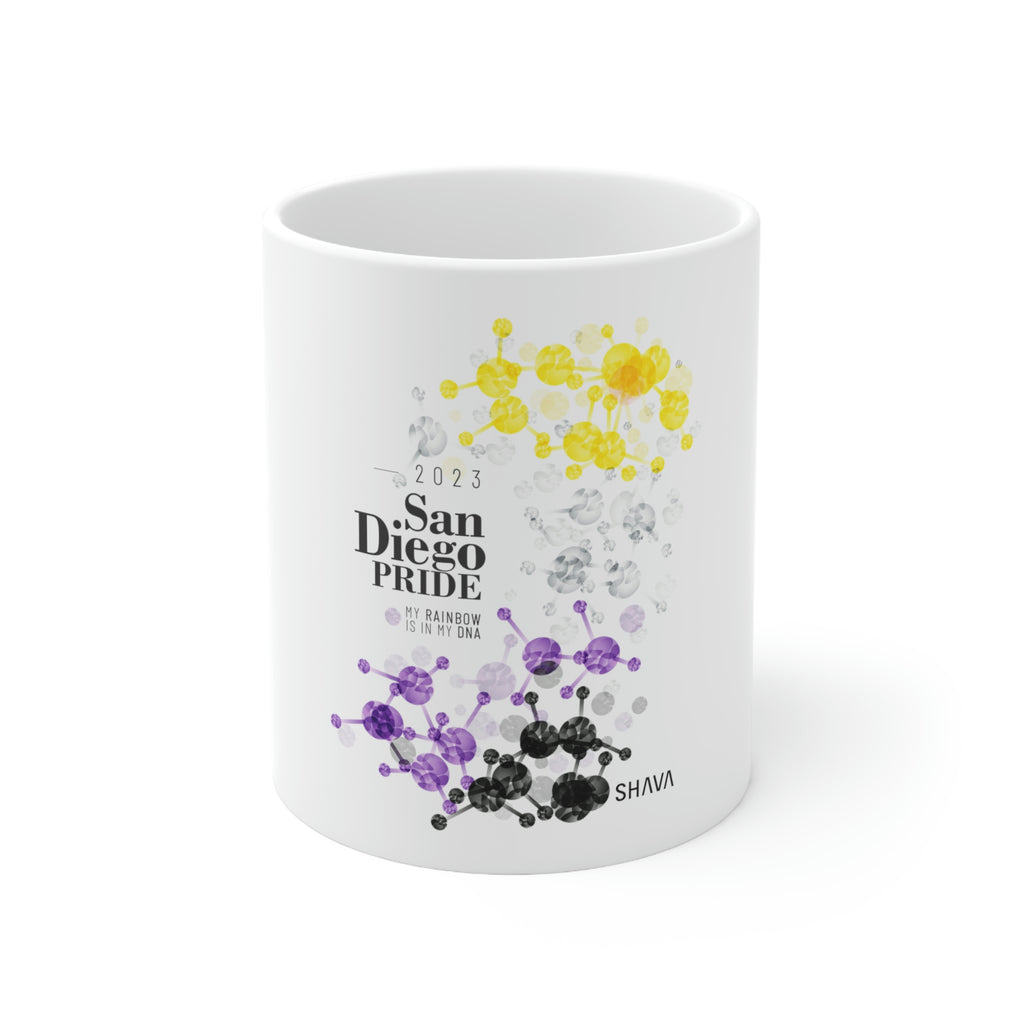 Nonbinary Flag Ceramic Mug San Diego Pride - Rainbow Is In My DNA SHAVA CO