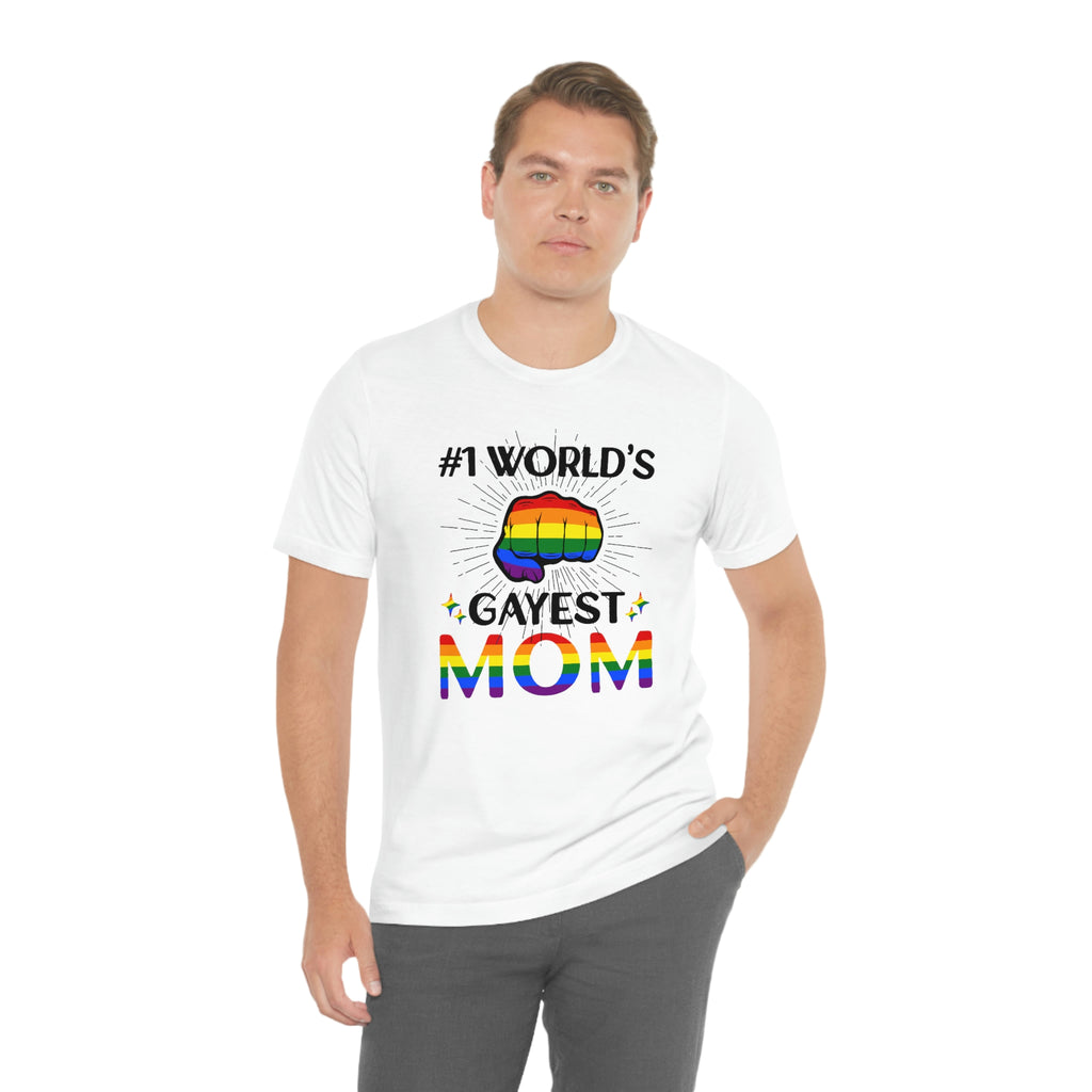 Rainbow Pride Flag Mother's Day Unisex Short Sleeve Tee - #1 World's Gayest Mom SHAVA CO