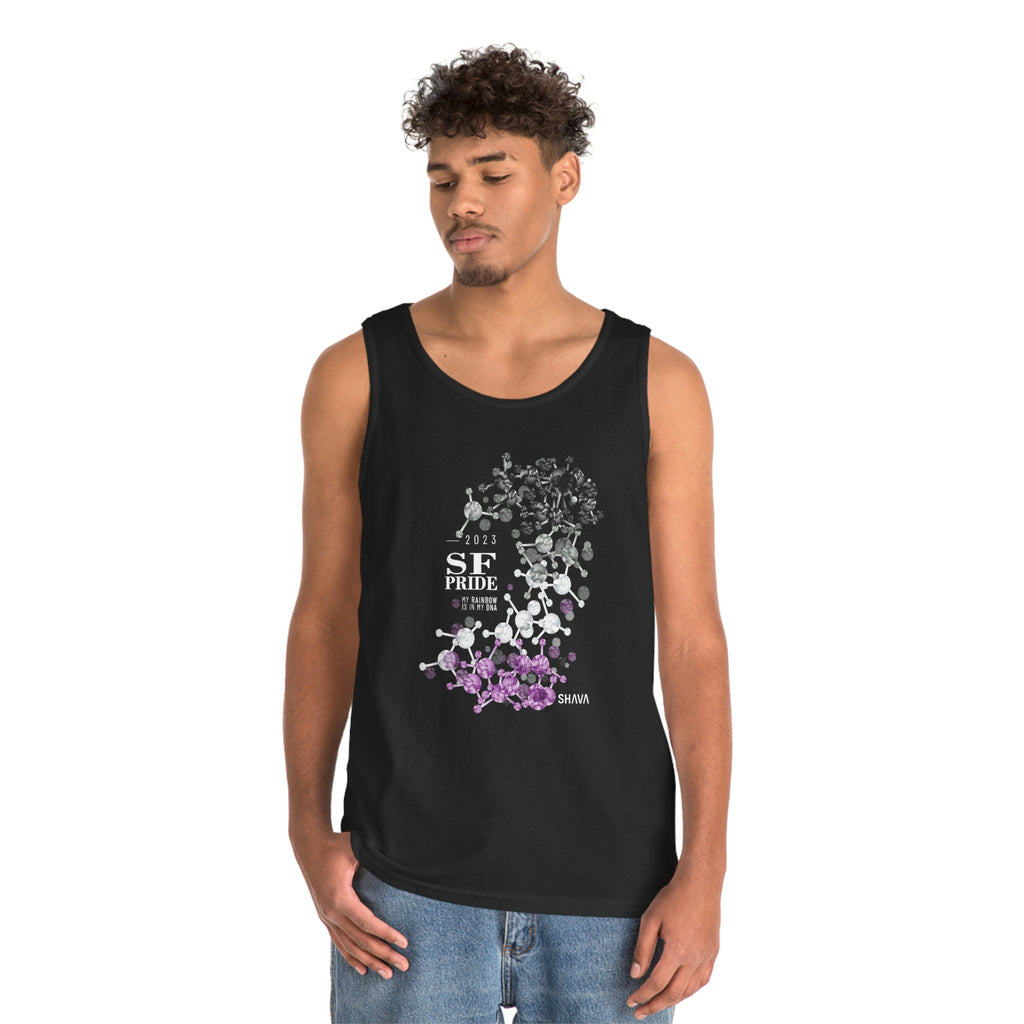 Asexual Flag San Francisco Pride Heavy Cotton Tank Top Unisex Size - My Rainbow Is In My DNA Printify