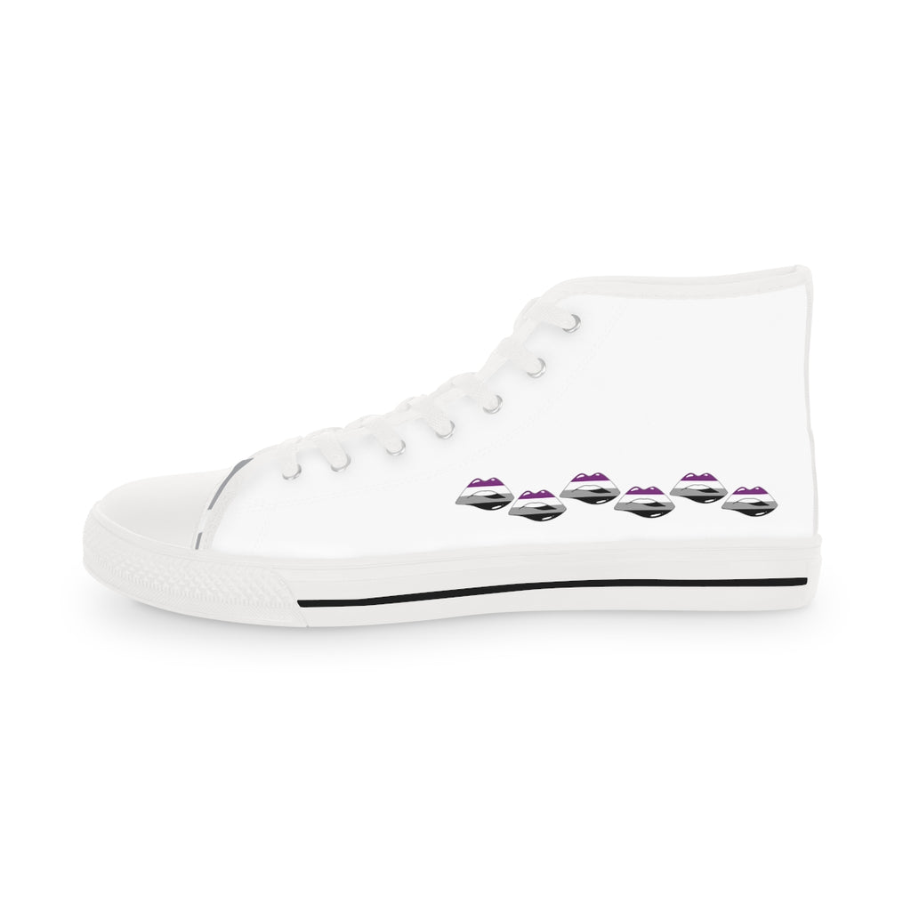 Asexual Flag Kisses LGBTQ High Top Sneakers Unisex Size Printify