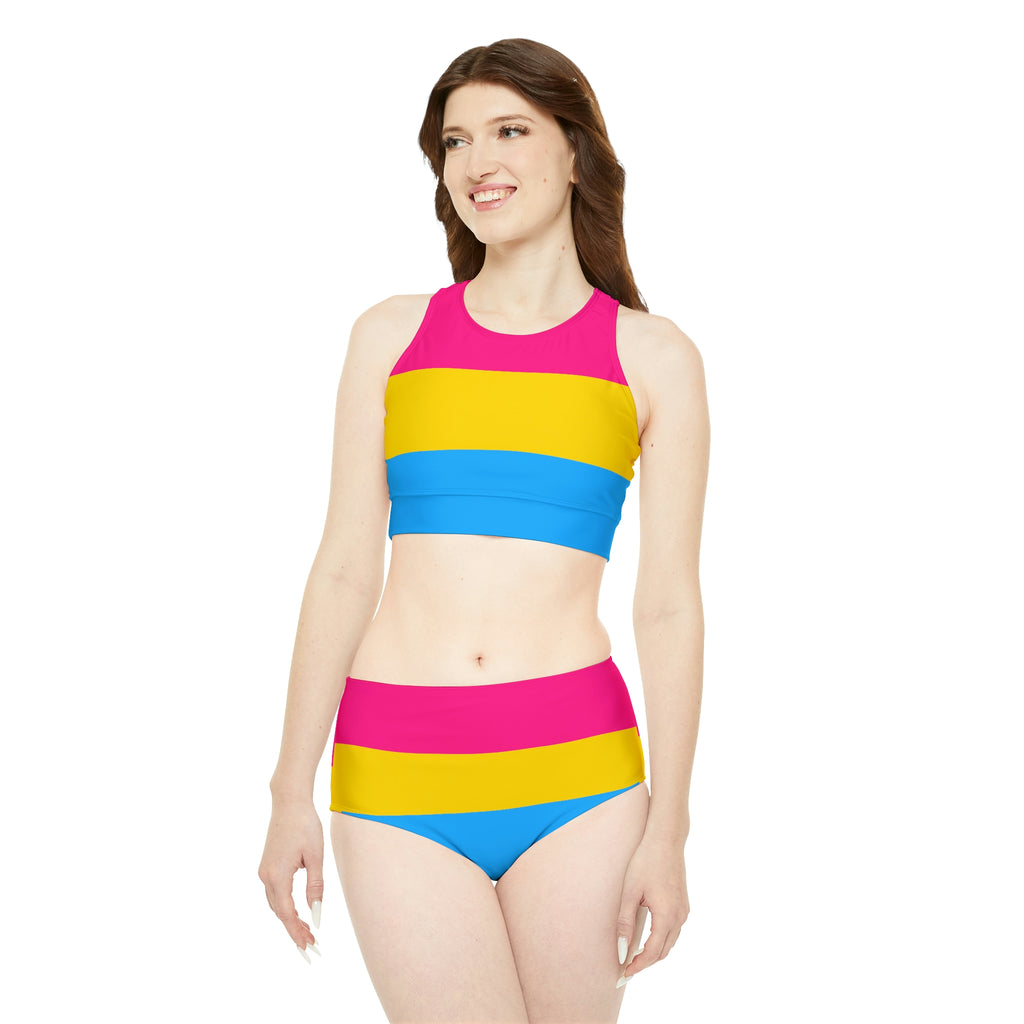 Pansexual Pride Flag Sporty Bikini Set SHAVA CO