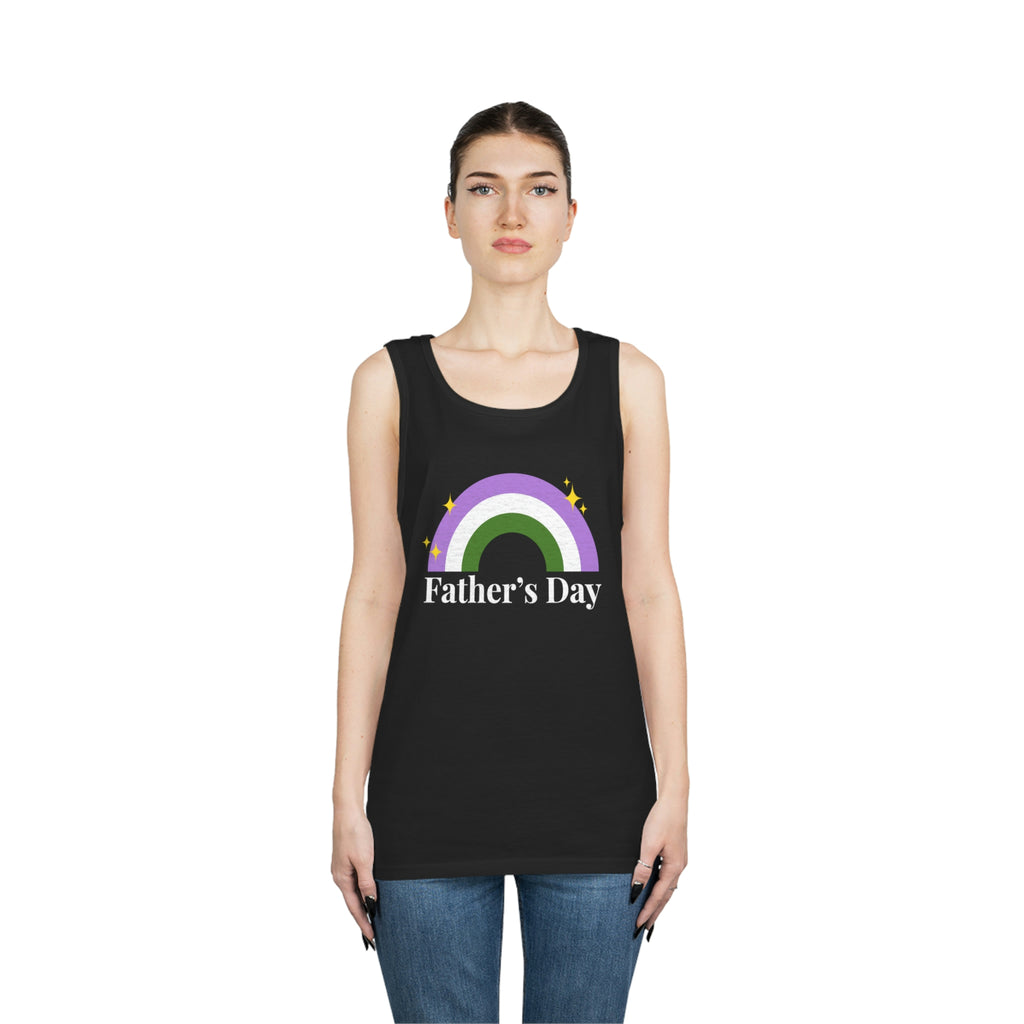 Genderqueer Pride Flag Heavy Cotton Tank Top Unisex Size - Father's Day Printify