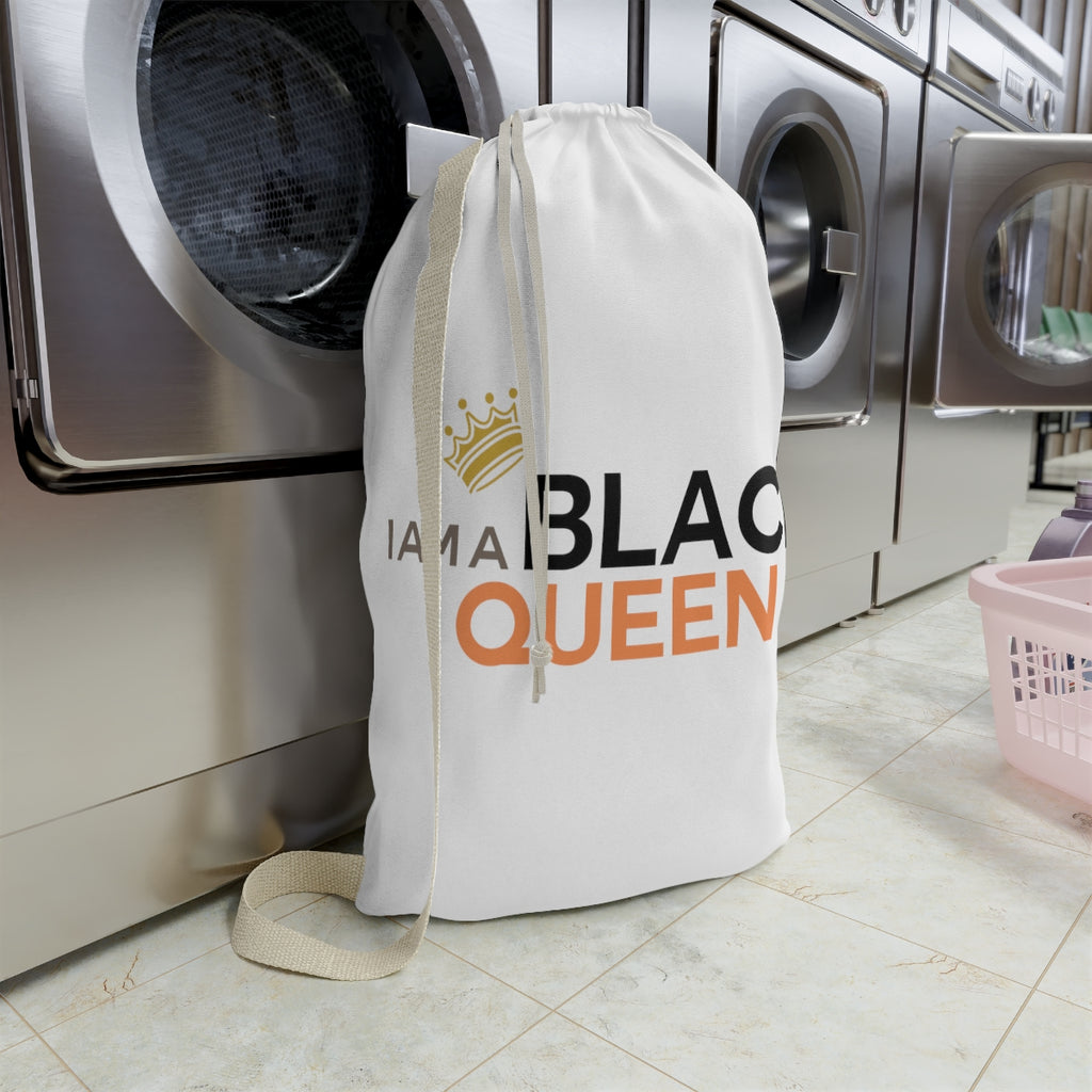 Affirmation Feminist pro choice Laundry Bag -  I am Black Queen Printify