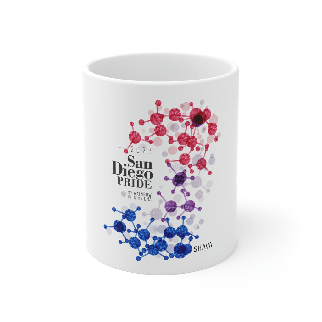 Bisexual Flag Ceramic Mug San Diego Pride - Rainbow Is In My DNA SHAVA CO