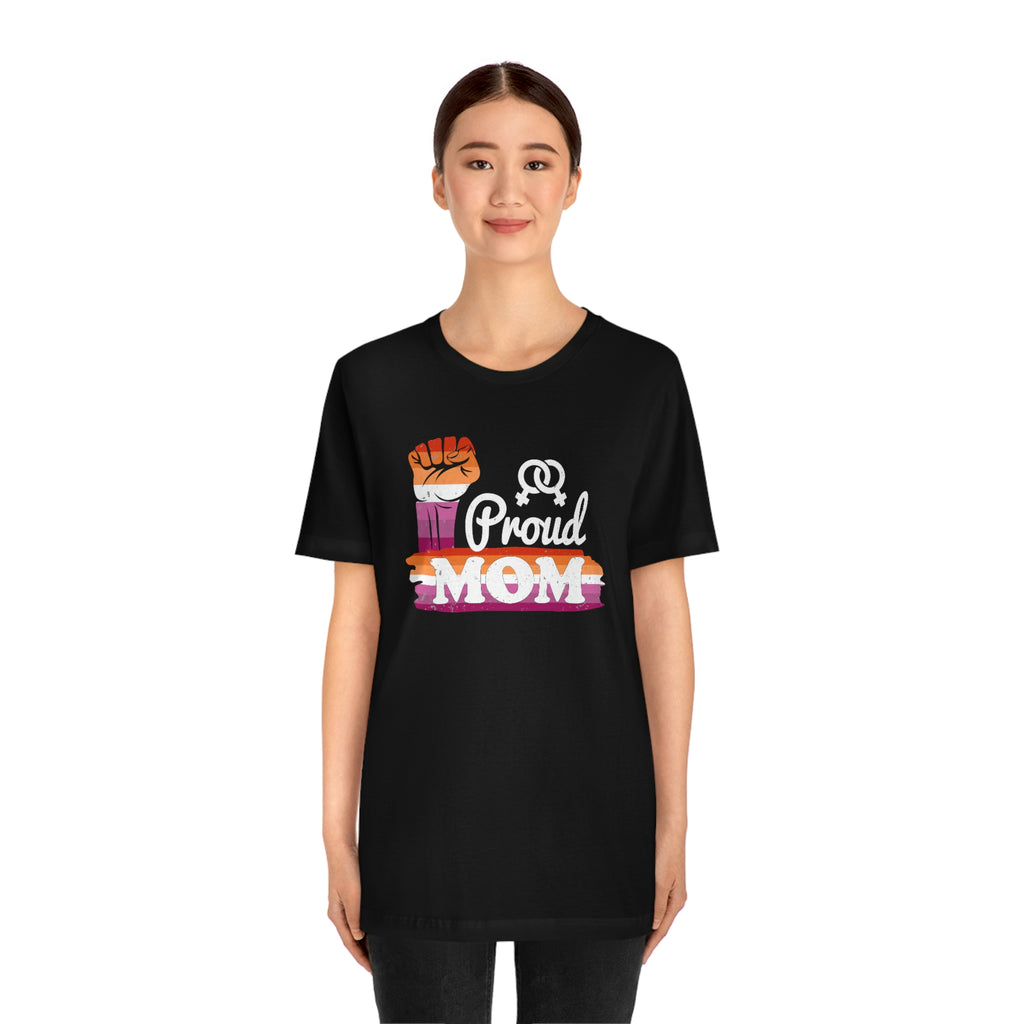 Lesbian Pride Flag Mother's Day Unisex Short Sleeve Tee - Proud Mom SHAVA CO