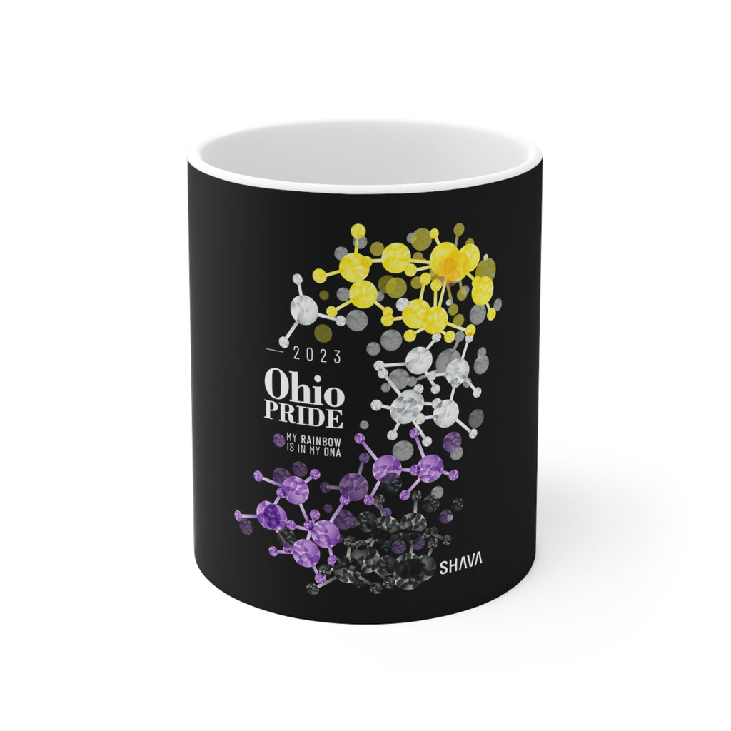 Nonbinary Ceramic Mug Ohio Pride - My Rainbow Is In My DNA SHAVA CO