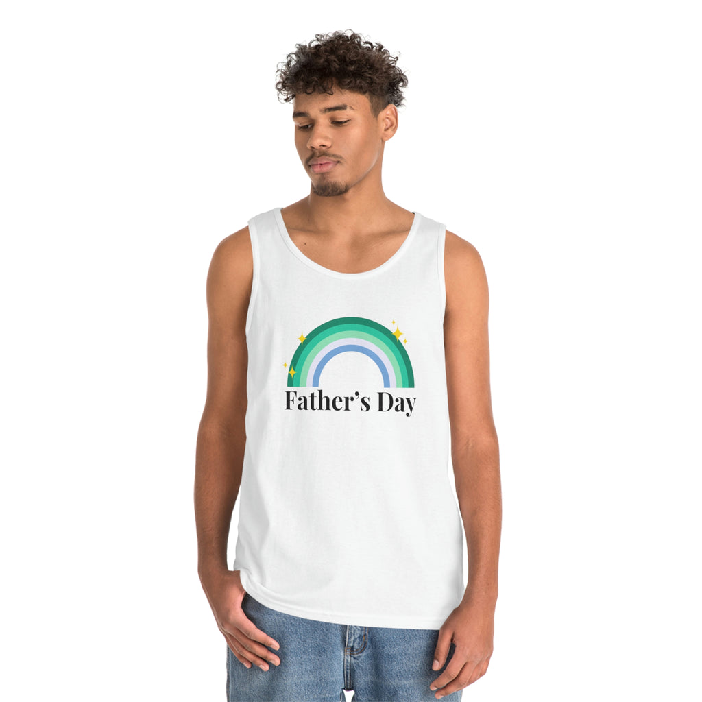 Gay Pride Flag Heavy Cotton Tank Top Unisex Size - Father's Day Printify