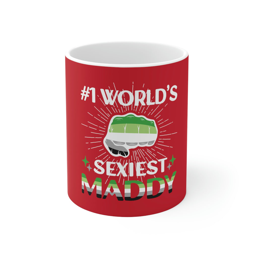 Aromantic Flag Ceramic Mug  - #1 World's Sexiest Maddy Printify